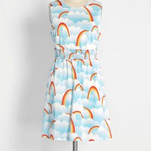 Modcloth Dreamscape Sky Park Fit and Flare Dress